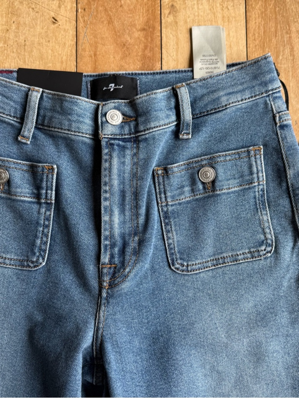 7 for all mankind TAILORLESS PATCH POCKET MODERN DOJO in Luxe Vintage Sz 27P - Picture 9 of 11